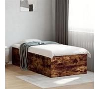 vidaXL Cadre de lit sans matelas chêne fumé 75x190 cm Marron