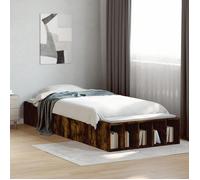 vidaXL Cadre de lit sans matelas bois d'ingénierie chêne fumé 90x190 cm Marron