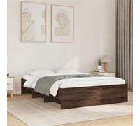 vidaXL Cadre de lit chêne marron 120x200 cm bois d'ingénierie, meuble de chambre à coucher, lit double, sommier, lit, cadre 3295666 Marron G