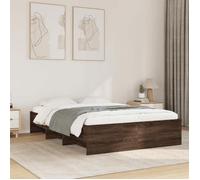 vidaXL Cadre de lit chêne marron 140x190 cm bois d'ingénierie, meuble de chambre à coucher, lit double, sommier, lit, cadre 3295687
