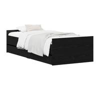 vidaXL Cadre de lit Chêne Noir 100 x 200 cm Bois d'ingénierie