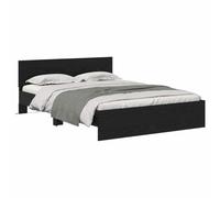 vidaXL Cadre de lit Chêne Noir 120 x 190 cm Bois d'ingénierie, Cadre de lit Moderne, Design rectangulaire, LED avec tête de lit, éclairage Sympa pour Une Chambre stylée