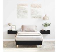 Lit vidaXL 90x200 cm en chêne noir en bois d'ingénierie
