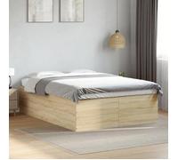 vidaXL Cadre de lit chêne sonoma 120x190 cm bois d'ingénierie, meuble de chambre à coucher, sommier, lit à panneaux, lit, 3280953