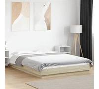 vidaXL Cadre de lit chêne sonoma 120x200 cm bois d'ingénierie, meuble de chambre à coucher, sommier, lit de palette, lit, 3281198 Multicolore G