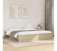 vidaXL Cadre de lit chêne sonoma 180x200 cm bois d'ingénierie, meuble de chambre à coucher, lit double, sommier, lit, cadre 3295634 Multicolore G