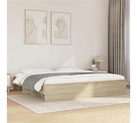 vidaXL Cadre de lit chêne sonoma 200x200 cm bois d'ingénierie, meuble de chambre à coucher, lit double, sommier, lit, cadre 3295627 Multicolore G