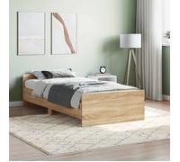 vidaXL Cadre de lit simple 90x200 cm Chêne Sonoma – Sommier à lattes, bois d'ingénierie