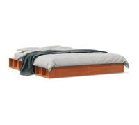 vidaXL Cadre de lit sans matelas avec sommier à lattes 160x200 cm Cire marron Bois pin massif