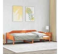 vidaXL Cadre de lit cire marron 80x200 cm bois de pin massif, meuble de chambre à coucher, sommier, lit en bois, lit, lit 850913 Marron G
