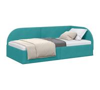 vidaXL Cadre de lit d'angle Turquoise 80 cm x 200 cm tissu