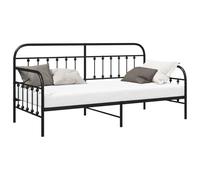 vidaXL Cadre de lit de Jour Noir 90 x 200 cm Acier Enduit de Poudre | Fait pour que tu sois super à l'aise, Fabriqué en métal costaud pour une utilisation longue durée, S'adapte à tous les décors