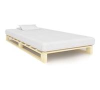 vidaXL Cadre de Lit de Palette Sommier à Lattes Lit Simple Lit Adulte Cadre à Lattes sur Pied Chambre à Coucher Maison 90x200 cm Bois de Pin Massif