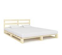 vidaXL Cadre de lit palette – Sommier à lattes 140x200 cm Pin massif