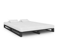 vidaXL Cadre de lit de palette sans matelas gris 140x200cm bois massif 285251