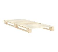 vidaXL Cadre de Lit de Palette Sommier à Lattes Lit Simple Lit Adulte Cadre à Lattes sur Pied Chambre à Coucher Maison 100x200 cm Bois de Pin Massif