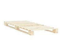 vidaXL Cadre de Lit de Palette Sommier à Lattes Lit Simple Lit Adulte Cadre à Lattes sur Pied Chambre à Coucher Maison 90x200 cm Bois de Pin Massif