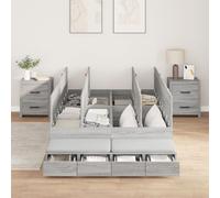 vidaXL Cadre de lit de rangement Gris Sonoma 120x200 cm