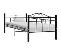 vidaXL Cadre de lit de repos sans matelas Noir Métal 90x200cm