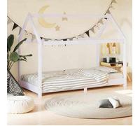 vidaXL Cadre de lit d'enfant 283349 Blanc Bois de pin massif 70x140 cm