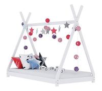 vidaXL Cadre de lit d'enfant Blanc Bois de pin massif 90 x 200 cm 283360