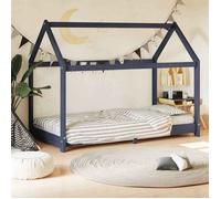 vidaXL Cadre de lit d'enfant Gris Bois de pin massif 80 x 160 cm