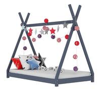 vidaXL Cadre de lit d'enfant Gris Bois de pin massif 80x160 cm 283362