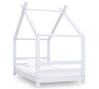 vidaXL Cadre de Lit d'enfant Sommier à Lattes Cadre à Lattes Meuble de Chambre à Coucher Maison Intérieur Blanc 80x160 cm 289611
