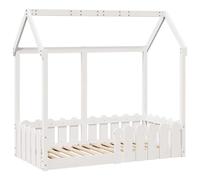 vidaXL Cadre de lit d'enfants Forme de Maison 70x140cm Bois pin Massif, Cadre de lit en Forme de Maison, Cadre de lit pour Enfant, Cadre de lit Plateforme pour Enfants