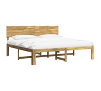 vidaXL Cadre de lit Double avec tête de lit Rostock Blanc 200 x 200 cm