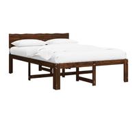 vidaXL Cadre de lit Double avec tête de lit Rostock Marron foncé