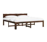 vidaXL Cadre de lit Double avec tête de lit Rostock Marron foncé