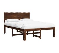 vidaXL Cadre de lit Double avec tête de lit Rostock Marron foncé