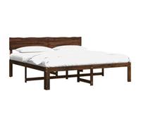 vidaXL Cadre de lit Double avec tête de lit Rostock Marron foncé