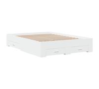 vidaXL Cadre de lit avec tiroirs sans matelas blanc 140x190 cm