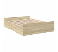 vidaXL Cadre de lit double 120x200 cm avec tiroirs Chêne Sonoma bois d'ingénierie
