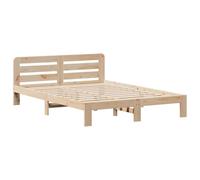vidaXL Cadre de Lit Double Sans Matelas 120x200 cm en Bois de Pin Massif - Meuble de Chambre à Coucher, Sommier à Panneaux