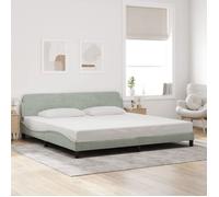 Cadre de lit sans matelas gris clair 200x200 cm velours Gris G