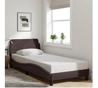 vidaXL Cadre de lit Dover marron foncé 90x200 cm tissu 373108