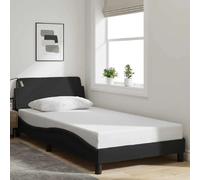 vidaXL Cadre de lit Dover noir 100x200 cm tissu