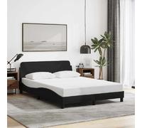 vidaXL Cadre de lit Dover noir 140x200 cm tissu