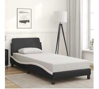 vidaXL Cadre de lit Dover noir et blanc 90x190 cm en similicuir 373324