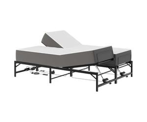 vidaXL Cadre de lit électrique réglable 120 x 200 cm, cadre de lit en acier époxy, télécommande, réglage indépendant, tête et pied, hauteur et angle réglables