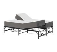 vidaXL Cadre de lit électrique réglable noir 120 x 190 cm en acier époxy avec télécommande, réglage indépendant de la tête et du pied, hauteur et angle réglables