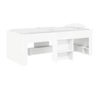 vidaXL Cadre de Lit Élevé pour Enfants 2 pcs Blanc 80 x 200 cm, Lit Mezzanine pour Enfants avec échelle, Design rectangulaire, Rangement sous Le lit, Cadre en Bois stylé