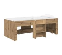 vidaXL Cadre de Lit Élevé pour Enfants 2 pcs Chêne Artisanal, Lit Mezzanine pour Enfants avec échelle, Design rectangulaire, Rangement sous Le lit, Cadre en Bois stylé