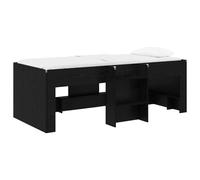 vidaXL Cadre de Lit Élevé pour Enfants 2 pcs Chêne Noir 90 x 190 cm, Lit Mezzanine pour Enfants avec échelle, Design rectangulaire, Rangement sous Le lit, Cadre en Bois stylé