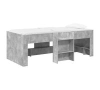 vidaXL Cadre de Lit Élevé pour Enfants 2 pcs Gris béton 90 x 190 cm, Lit Mezzanine pour Enfants avec échelle, Design rectangulaire, Rangement sous Le lit, Cadre en Bois stylé