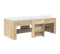 vidaXL Cadre de Lit Élevé pour Enfants 2 pcs Sonoma Bois d'ingénierie, Lit Mezzanine pour Enfants avec échelle, Design rectangulaire, Rangement sous Le lit, Cadre en Bois stylé