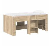 vidaXL Cadre de Lit Élevé pour Enfants 2 pcs Sonoma Bois d'ingénierie, Lit Mezzanine pour Enfants avec échelle, Design rectangulaire, Rangement sous Le lit, Cadre en Bois stylé